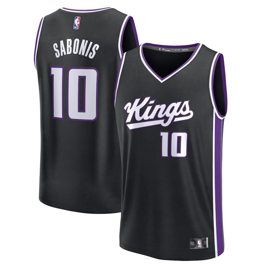 Men Sacramento Kings #10 Domantas Sabonis Fanatics Branded Black Icon Edition 2023-24 Fast Break Replica NBA Jersey->sacramento kings->NBA Jersey